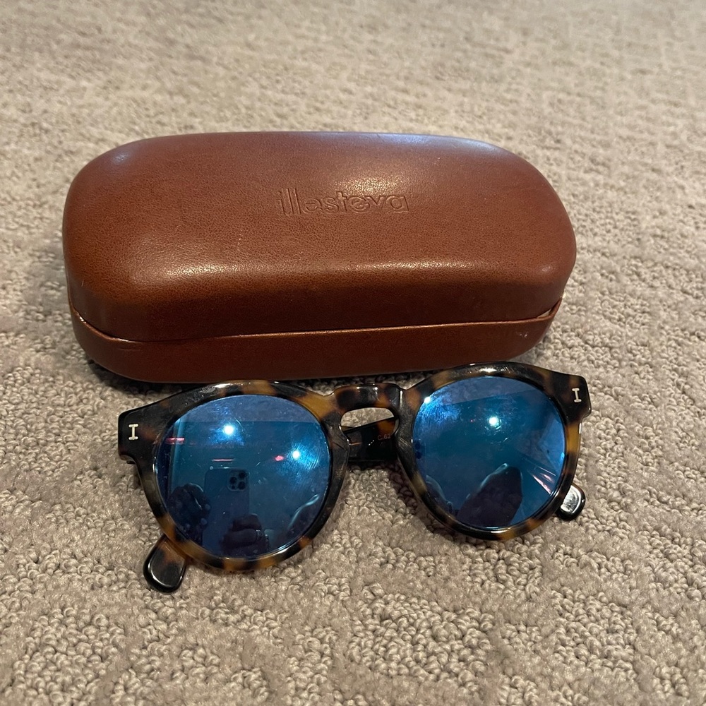 Illesteva blue reflective glasses